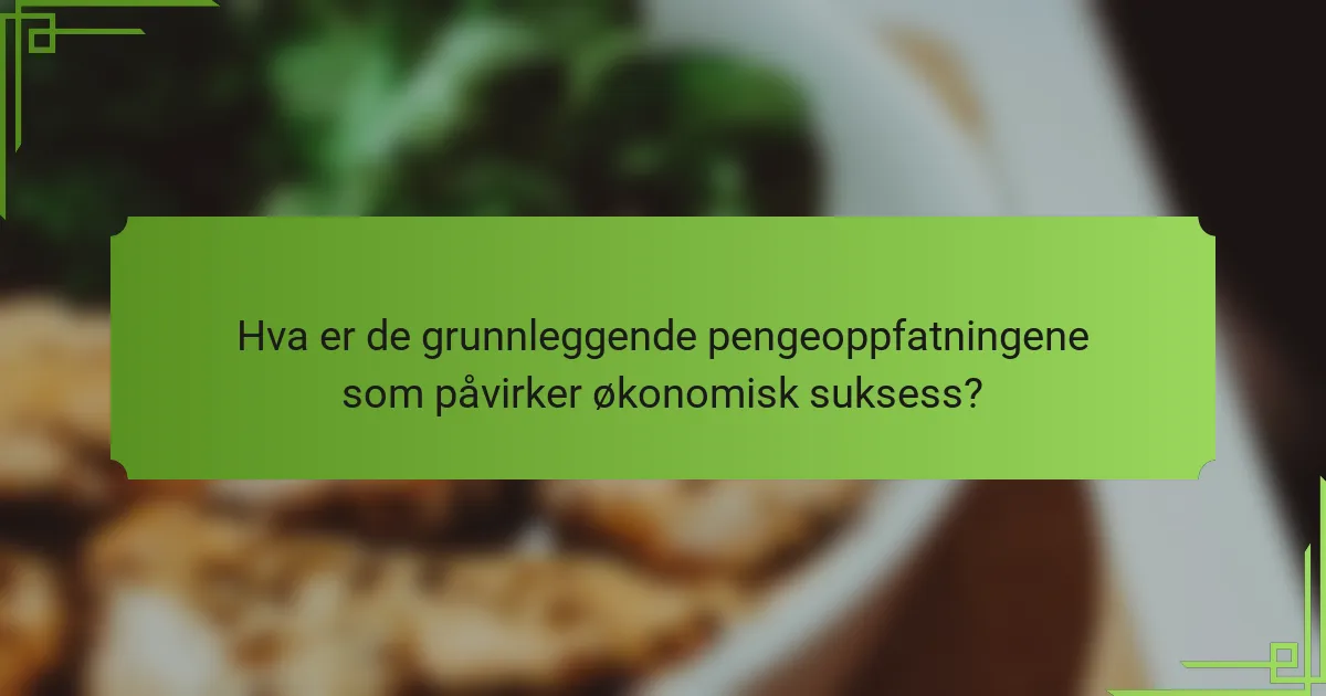 Hva er de grunnleggende pengeoppfatningene som påvirker økonomisk suksess?