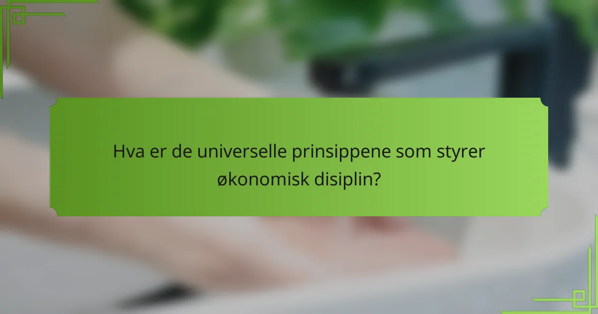 Hva er de universelle prinsippene som styrer økonomisk disiplin?