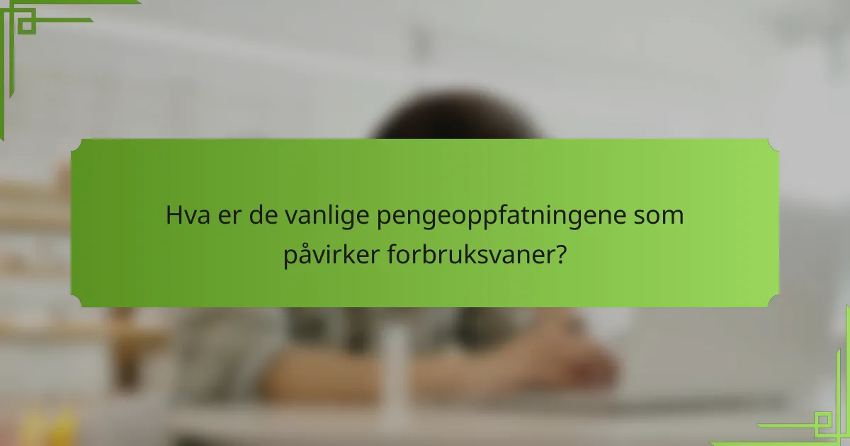 Hva er de vanlige pengeoppfatningene som påvirker forbruksvaner?