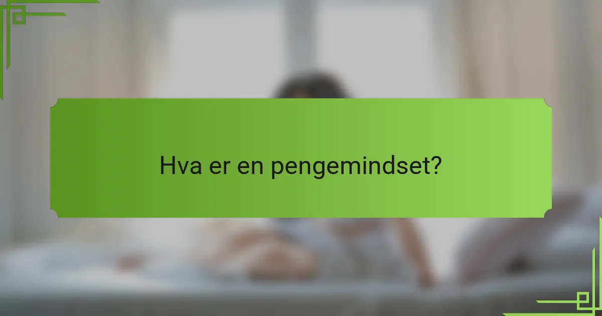 Hva er en pengemindset?