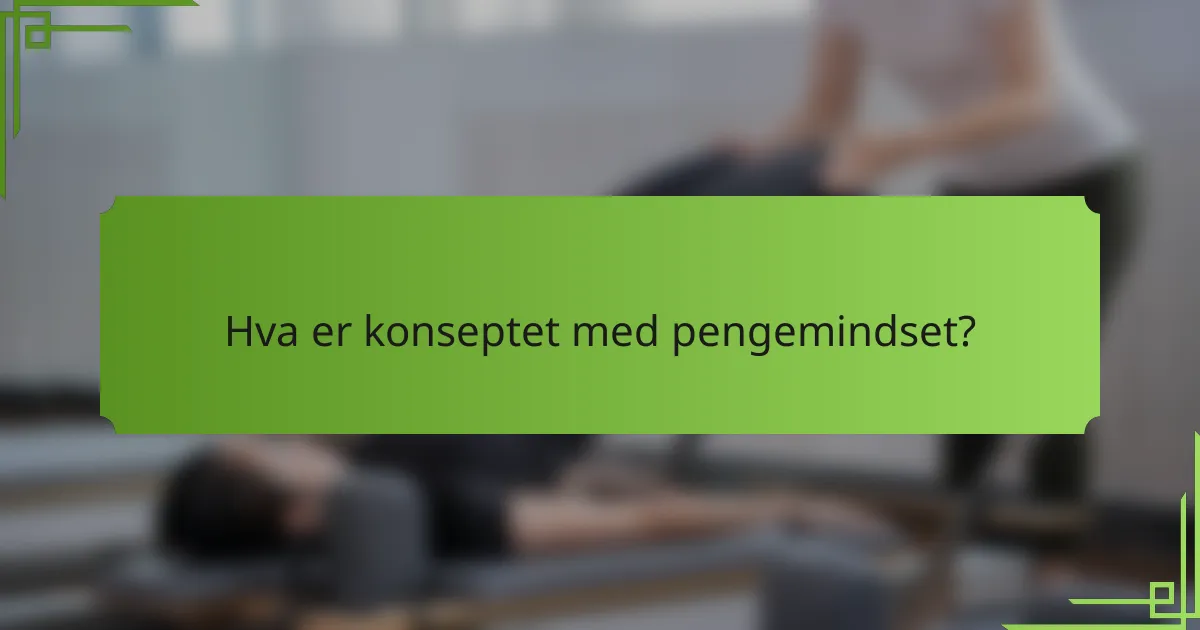 Hva er konseptet med pengemindset?