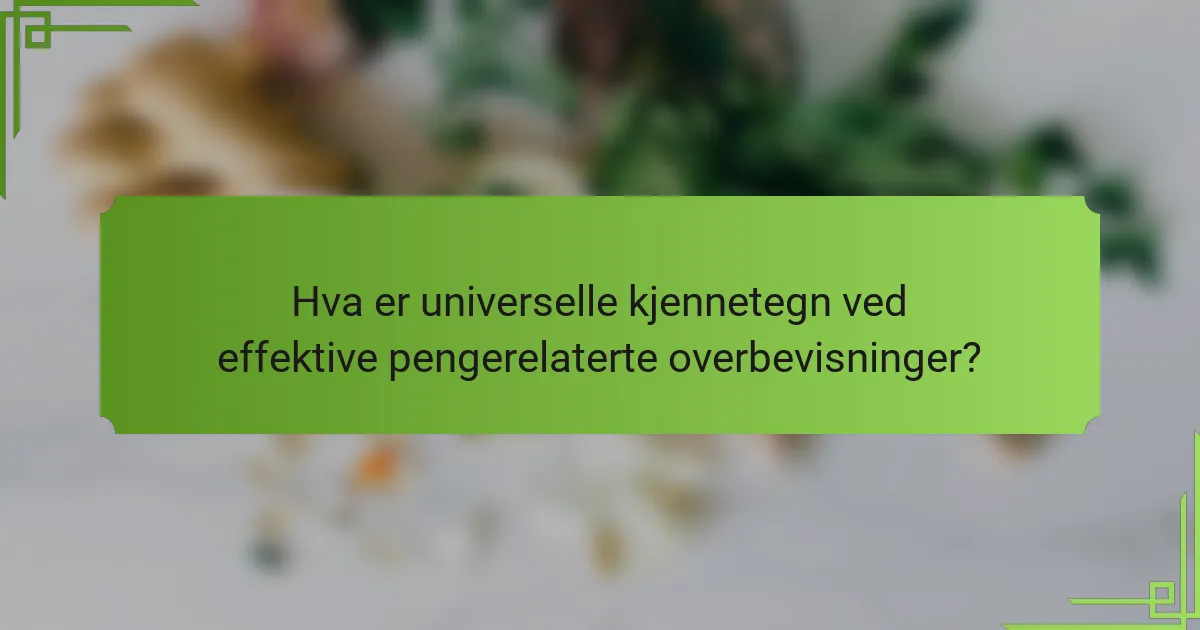 Hva er universelle kjennetegn ved effektive pengerelaterte overbevisninger?