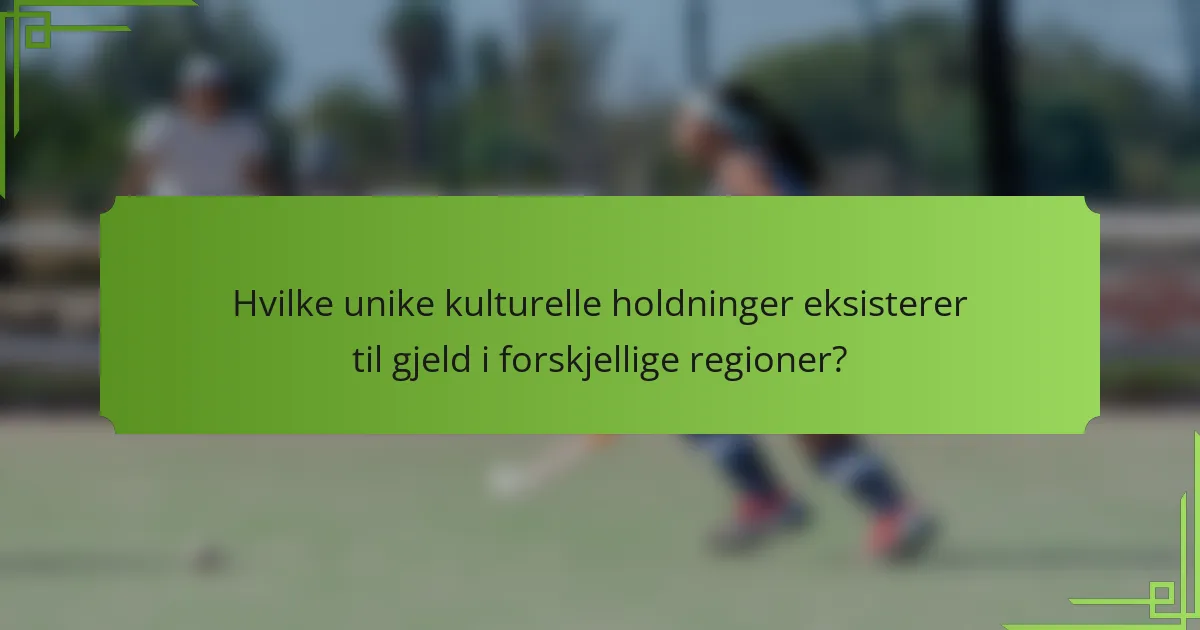 Hvilke unike kulturelle holdninger eksisterer til gjeld i forskjellige regioner?
