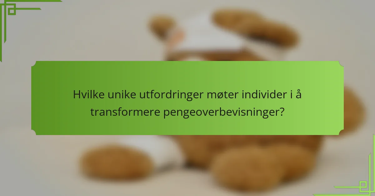 Hvilke unike utfordringer møter individer i å transformere pengeoverbevisninger?